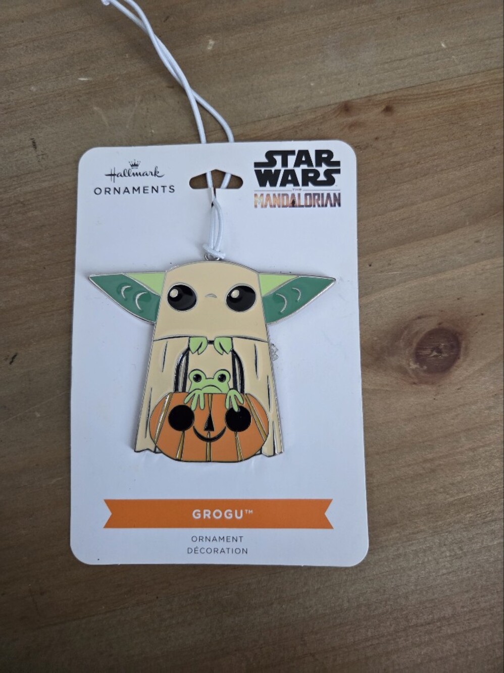 Disney Star Wars Grogu Enamel Ornament in Green, Cream & Orange